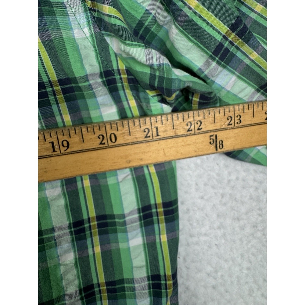 RELWEN Green Plaid Long Sleeve Button Down Shirt Medium - Picture 6 of 8